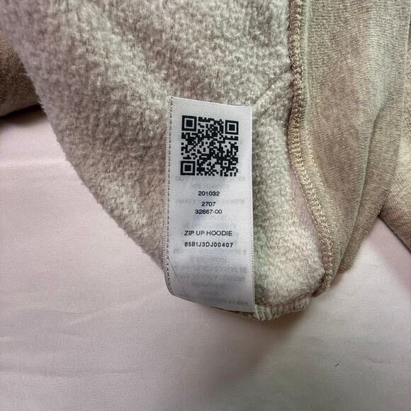 True Religion Gold Logo Full Zip Hoodie Sweatshirt Light Heather Oatmeal Size M - Picture 15 of 15